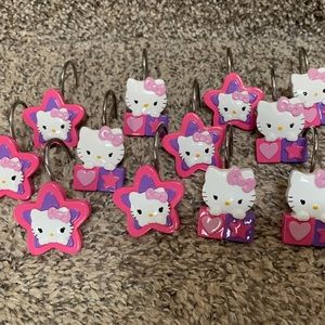 Hello Kitty Heart & Stars Shower Curtain Hooks